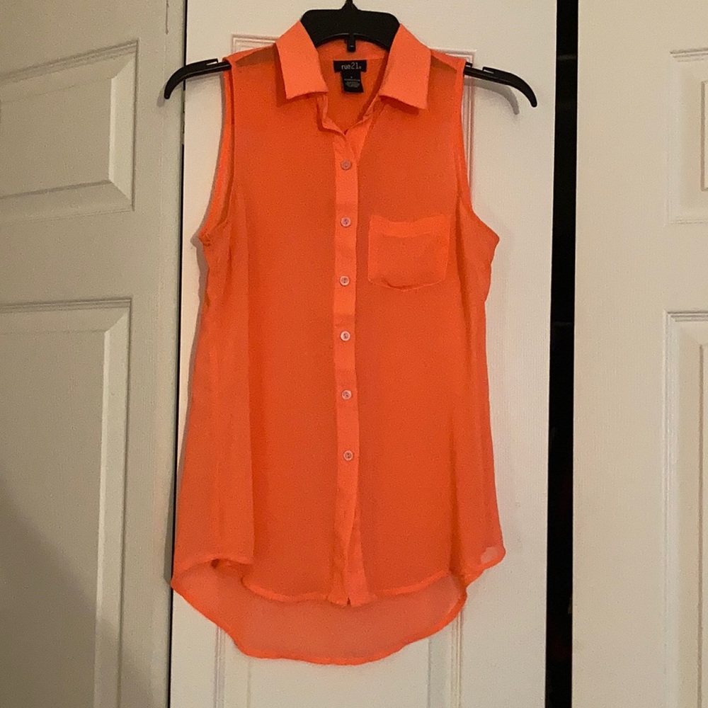Rue 21 Bright Orange/Pink Blouse